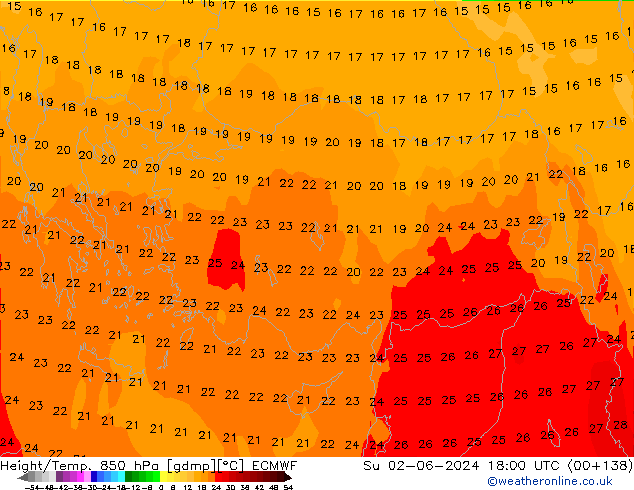 Z500/Rain (+SLP)/Z850 ECMWF nie. 02.06.2024 18 UTC