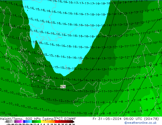 Z500/Rain (+SLP)/Z850 ECMWF Pá 31.05.2024 06 UTC