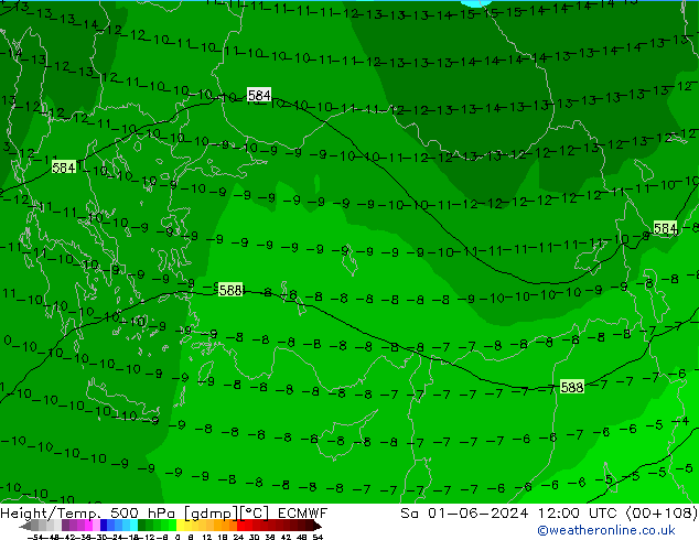 Z500/Rain (+SLP)/Z850 ECMWF ��� 01.06.2024 12 UTC