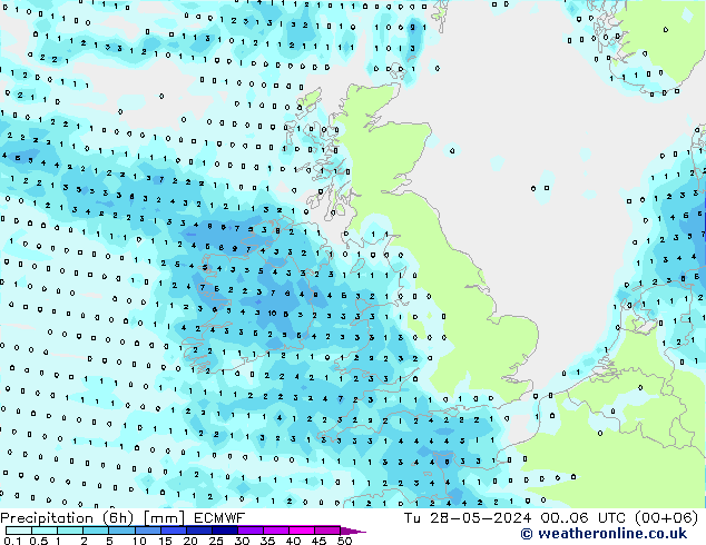 Z500/Rain (+SLP)/Z850 ECMWF вт 28.05.2024 06 UTC