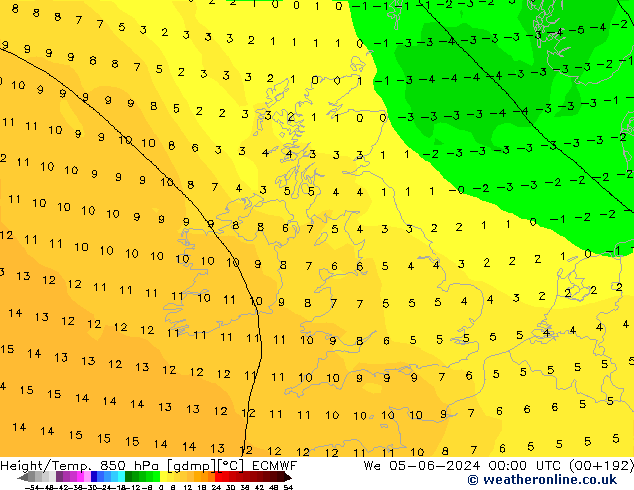 Z500/Rain (+SLP)/Z850 ECMWF  05.06.2024 00 UTC