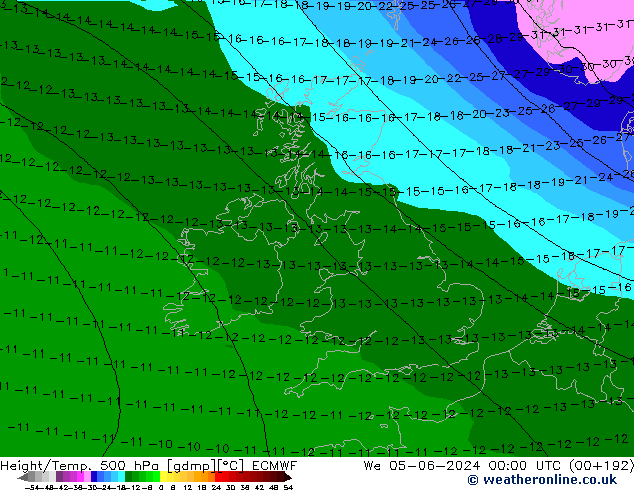 Z500/Rain (+SLP)/Z850 ECMWF  05.06.2024 00 UTC