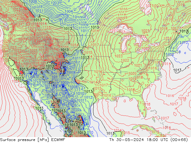 приземное давление ECMWF чт 30.05.2024 18 UTC