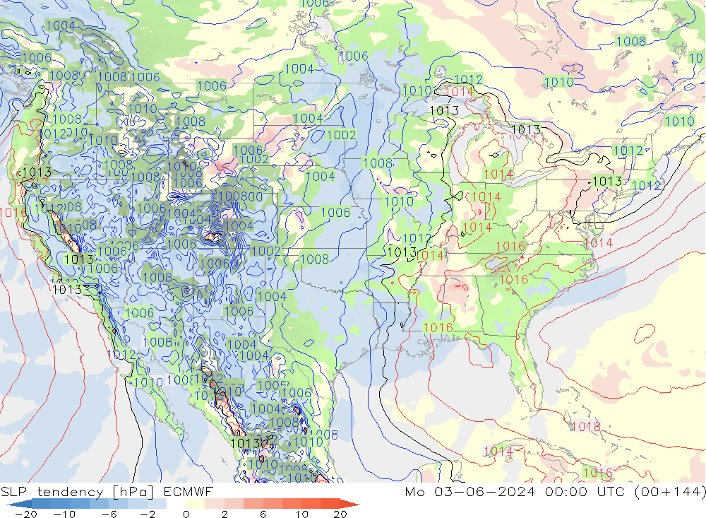 SLP tendency ECMWF Seg 03.06.2024 00 UTC