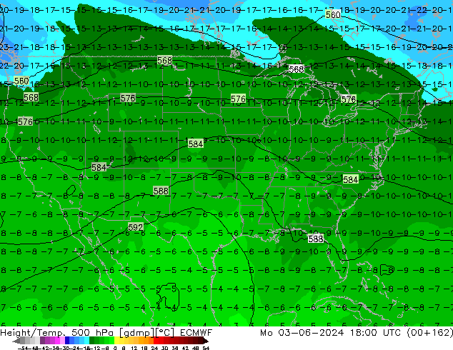 Z500/Rain (+SLP)/Z850 ECMWF Mo 03.06.2024 18 UTC