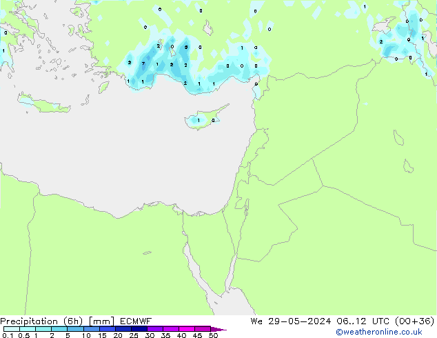 Précipitation (6h) ECMWF mer 29.05.2024 12 UTC