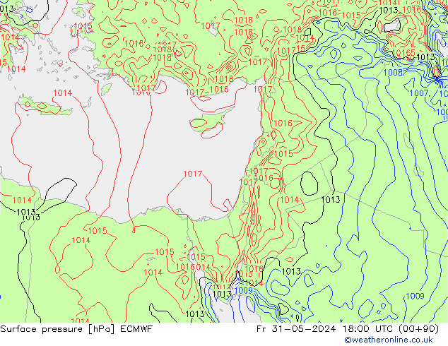 pression de l'air ECMWF ven 31.05.2024 18 UTC