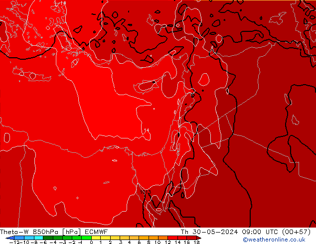 Theta-W 850hPa ECMWF Per 30.05.2024 09 UTC