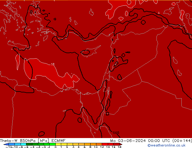 Theta-W 850hPa ECMWF lun 03.06.2024 00 UTC