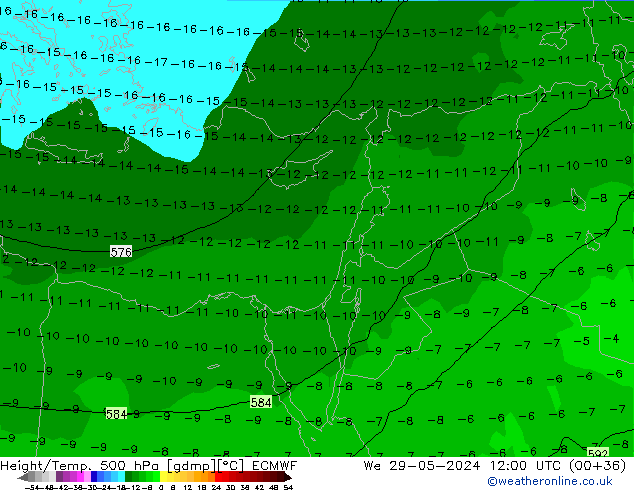 Z500/Rain (+SLP)/Z850 ECMWF We 29.05.2024 12 UTC