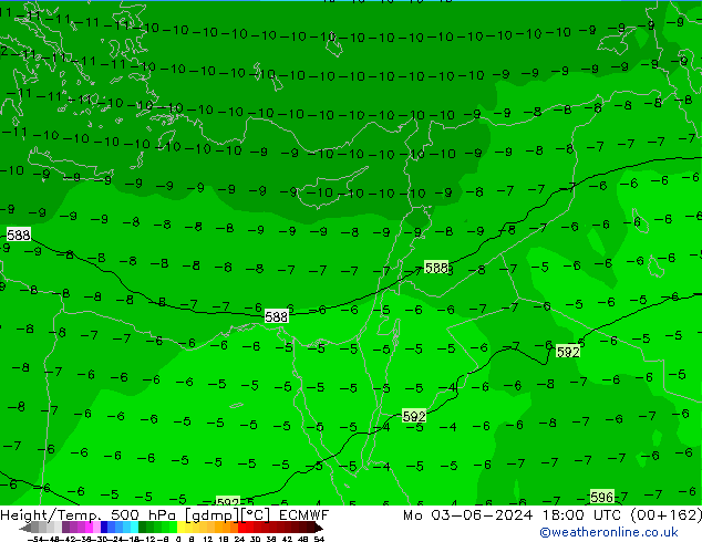 Z500/Rain (+SLP)/Z850 ECMWF lun 03.06.2024 18 UTC