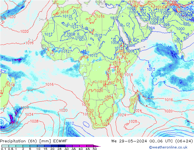 Z500/Rain (+SLP)/Z850 ECMWF ср 29.05.2024 06 UTC