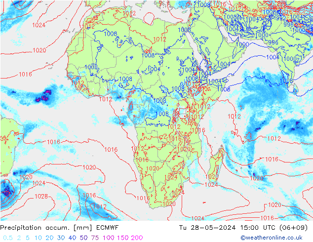 Precipitation accum. ECMWF Tu 28.05.2024 15 UTC