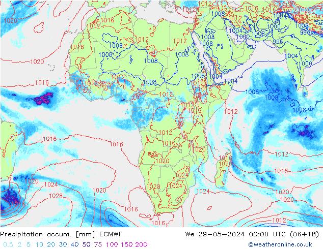 Toplam Yağış ECMWF Çar 29.05.2024 00 UTC