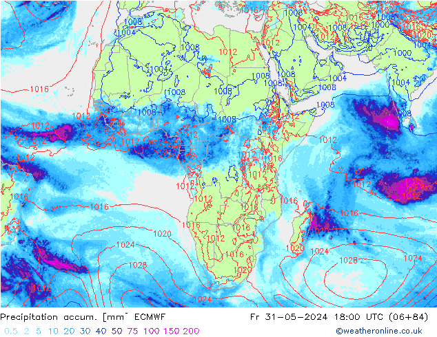 Toplam Yağış ECMWF Cu 31.05.2024 18 UTC