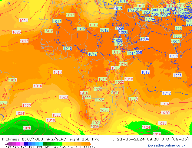 Thck 850-1000 hPa ECMWF Ter 28.05.2024 09 UTC