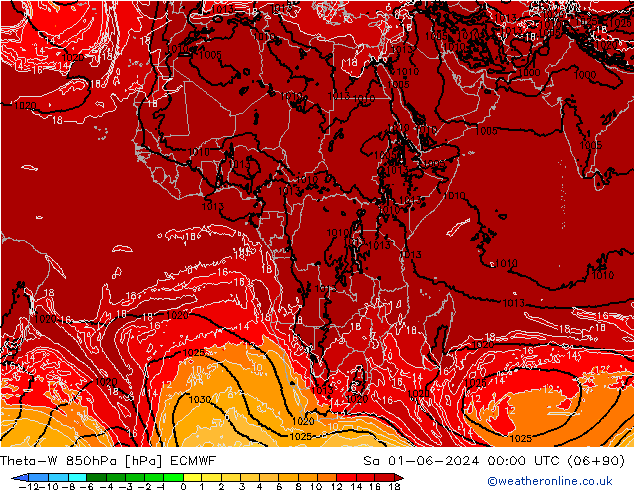 Theta-W 850hPa ECMWF  01.06.2024 00 UTC