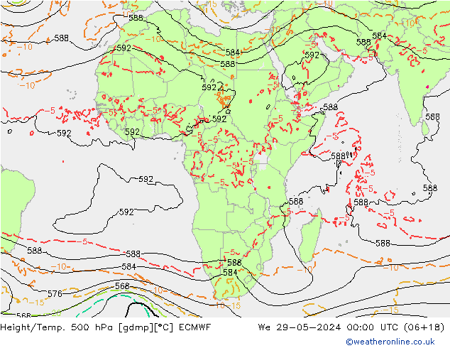 Z500/Rain (+SLP)/Z850 ECMWF We 29.05.2024 00 UTC