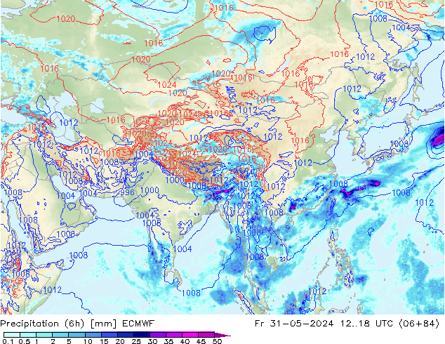 Z500/Rain (+SLP)/Z850 ECMWF vie 31.05.2024 18 UTC