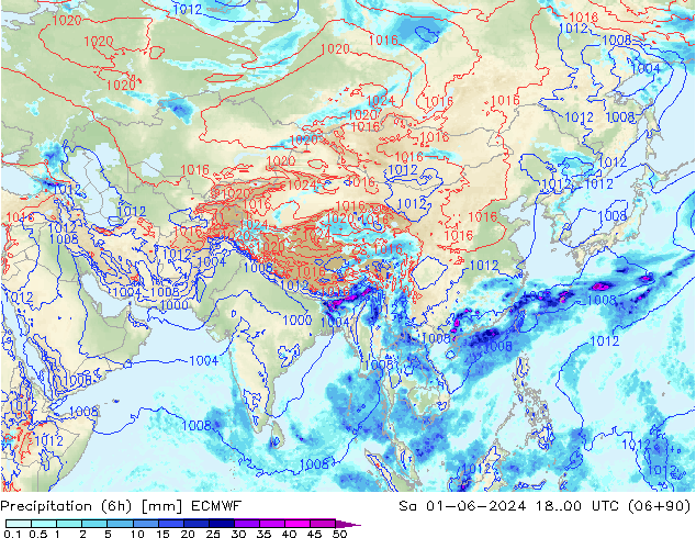 Yağış (6h) ECMWF Cts 01.06.2024 00 UTC