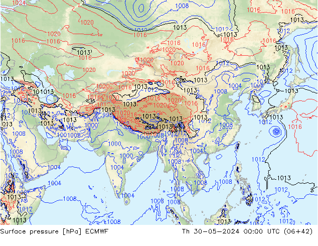 Yer basıncı ECMWF Per 30.05.2024 00 UTC