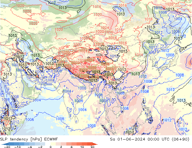 тенденция давления ECMWF сб 01.06.2024 00 UTC