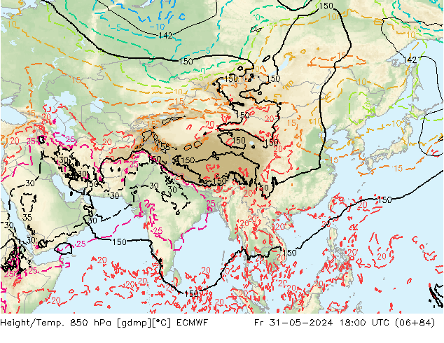 Z500/Rain (+SLP)/Z850 ECMWF vie 31.05.2024 18 UTC