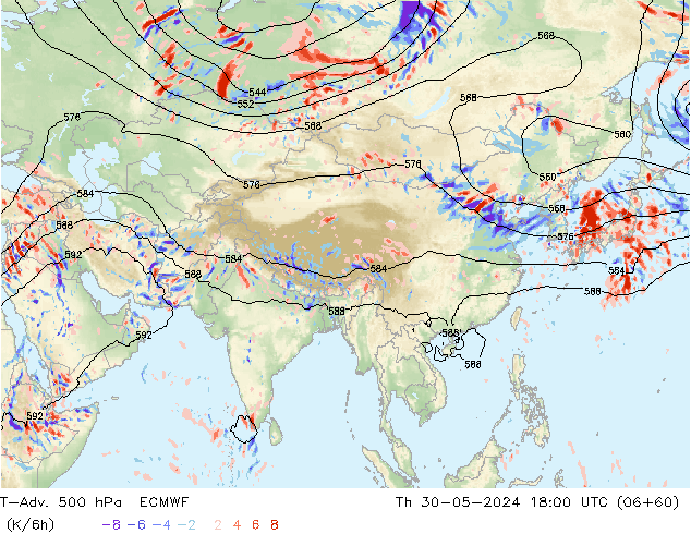 T-Adv. 500 hPa ECMWF do 30.05.2024 18 UTC