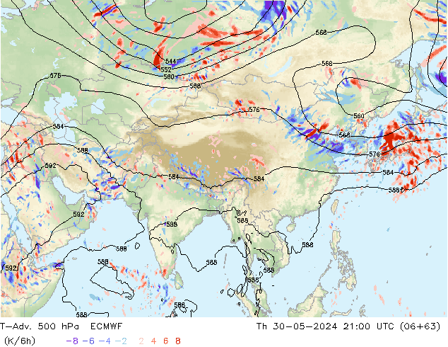 T-Adv. 500 hPa ECMWF  30.05.2024 21 UTC