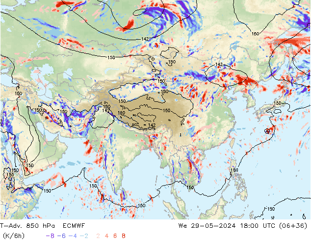 T-Adv. 850 hPa ECMWF Çar 29.05.2024 18 UTC