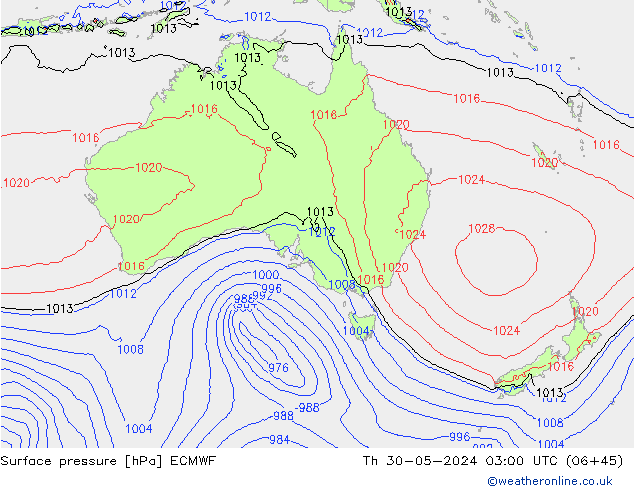 Yer basıncı ECMWF Per 30.05.2024 03 UTC