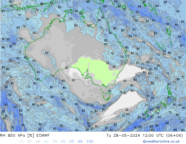 RV 850 hPa ECMWF di 28.05.2024 12 UTC