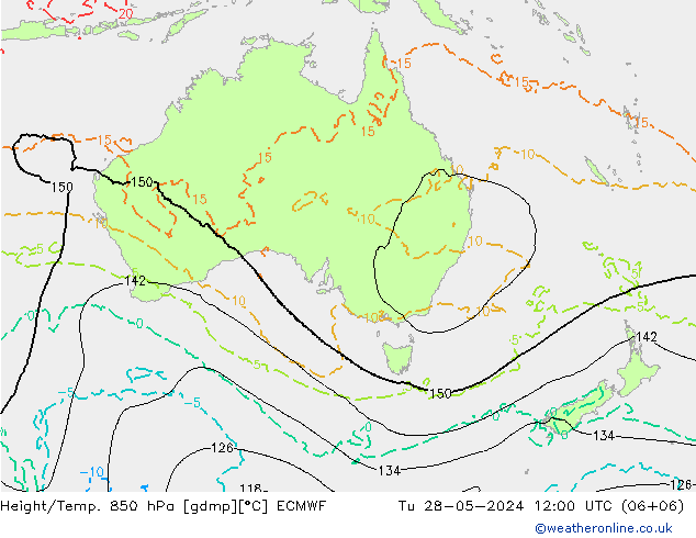 Z500/Rain (+SLP)/Z850 ECMWF mar 28.05.2024 12 UTC