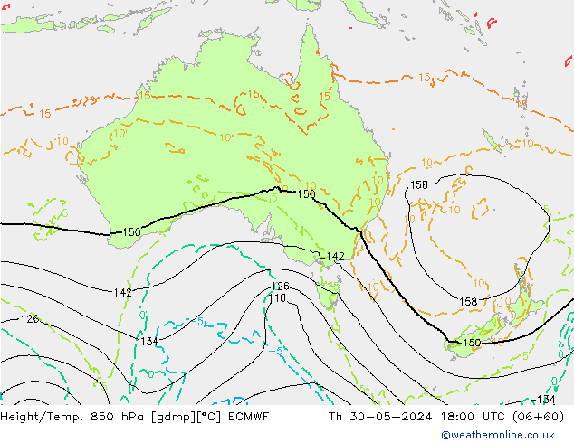 Z500/Rain (+SLP)/Z850 ECMWF Th 30.05.2024 18 UTC