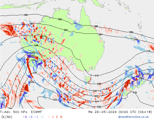 T-Adv. 500 hPa ECMWF  29.05.2024 00 UTC