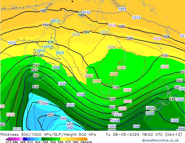 Thck 500-1000hPa ECMWF Ter 28.05.2024 18 UTC