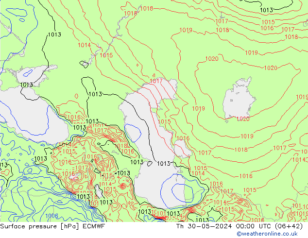 приземное давление ECMWF чт 30.05.2024 00 UTC