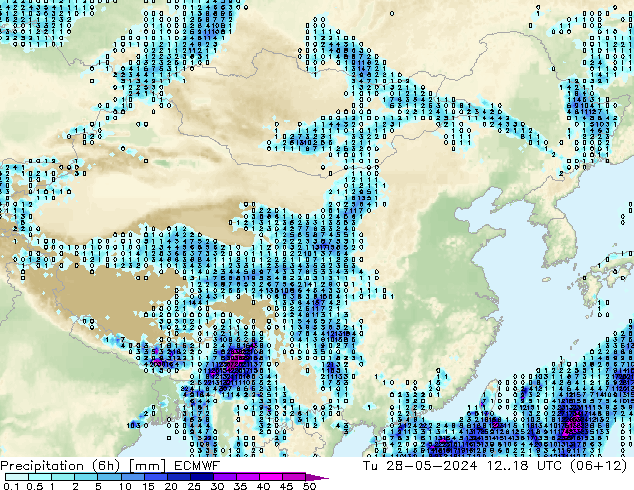 Z500/Rain (+SLP)/Z850 ECMWF 星期二 28.05.2024 18 UTC