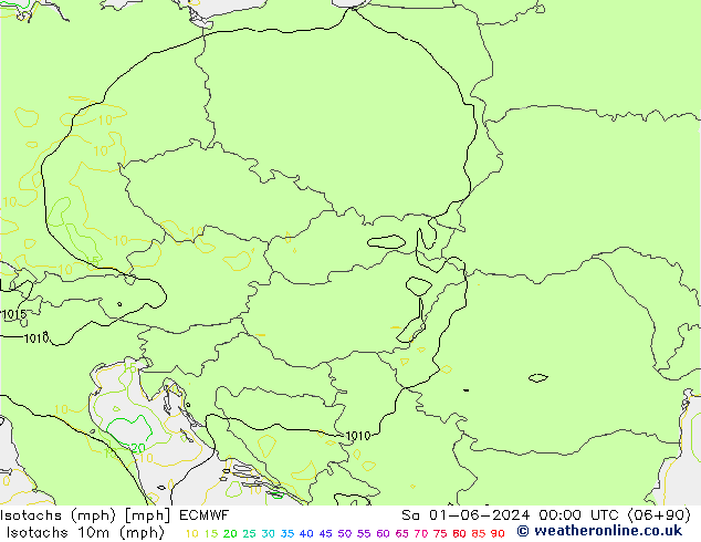 Isotachen (mph) ECMWF za 01.06.2024 00 UTC