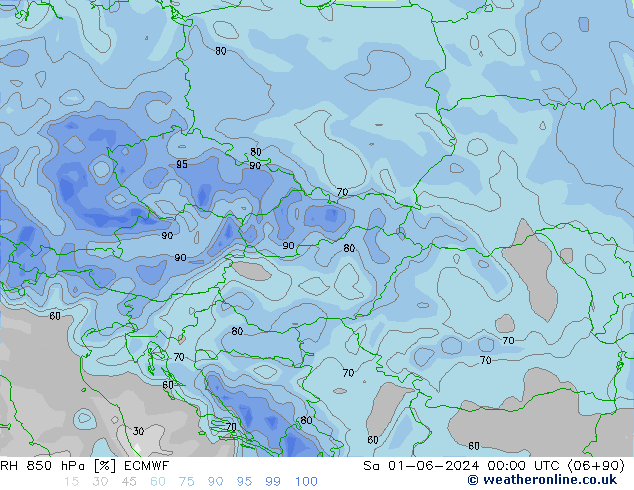 RH 850 hPa ECMWF So 01.06.2024 00 UTC