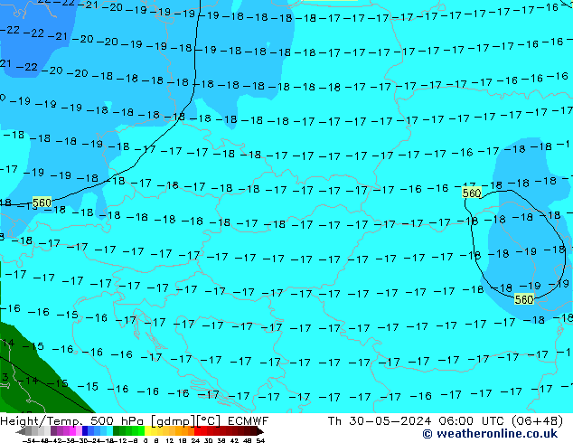 Z500/Rain (+SLP)/Z850 ECMWF jeu 30.05.2024 06 UTC