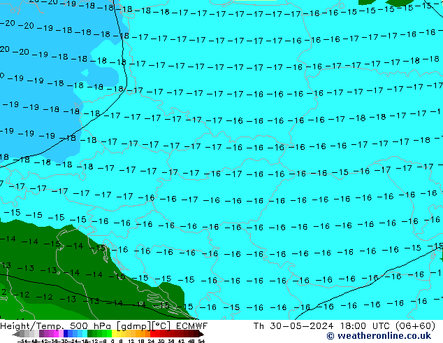 Z500/Rain (+SLP)/Z850 ECMWF Th 30.05.2024 18 UTC