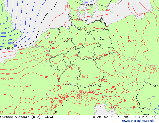 pression de l'air ECMWF mar 28.05.2024 15 UTC