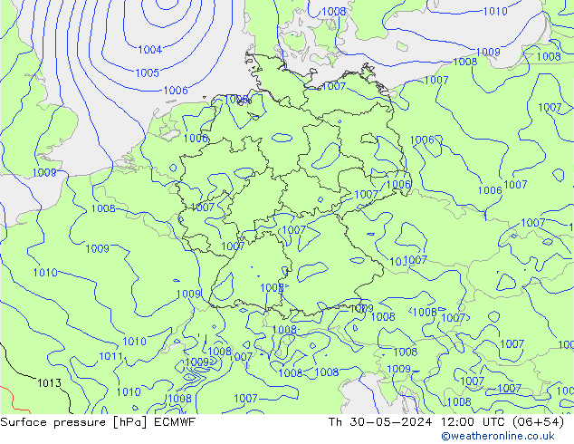 Yer basıncı ECMWF Per 30.05.2024 12 UTC