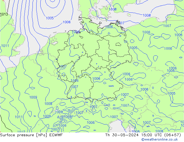 Yer basıncı ECMWF Per 30.05.2024 15 UTC