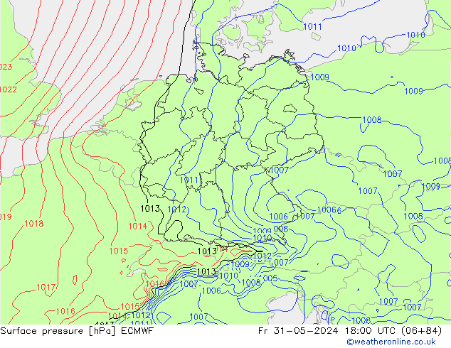 ciśnienie ECMWF pt. 31.05.2024 18 UTC