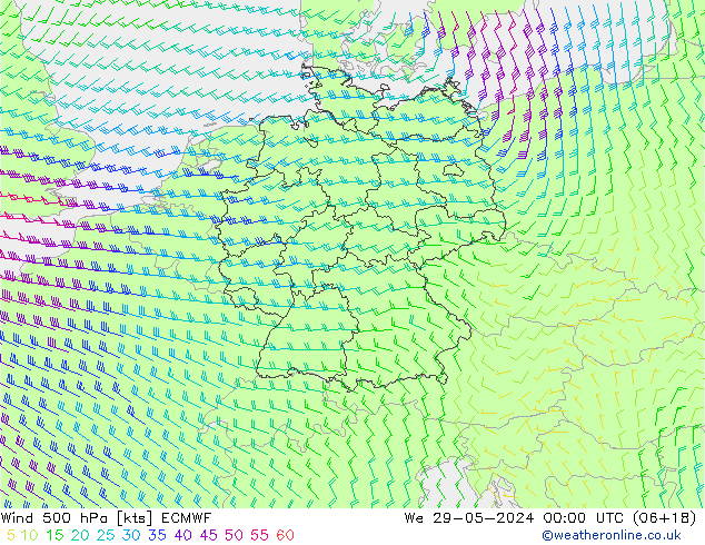 Wind 500 hPa ECMWF St 29.05.2024 00 UTC