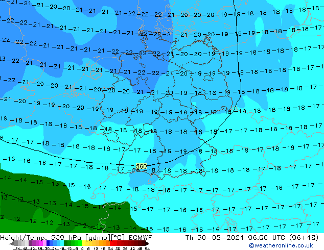 Z500/Regen(+SLP)/Z850 ECMWF do 30.05.2024 06 UTC