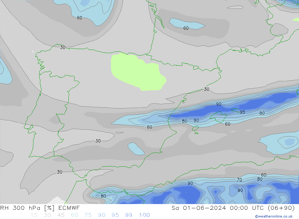 RH 300 hPa ECMWF So 01.06.2024 00 UTC