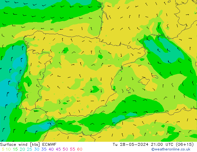 Wind 10 m ECMWF di 28.05.2024 21 UTC